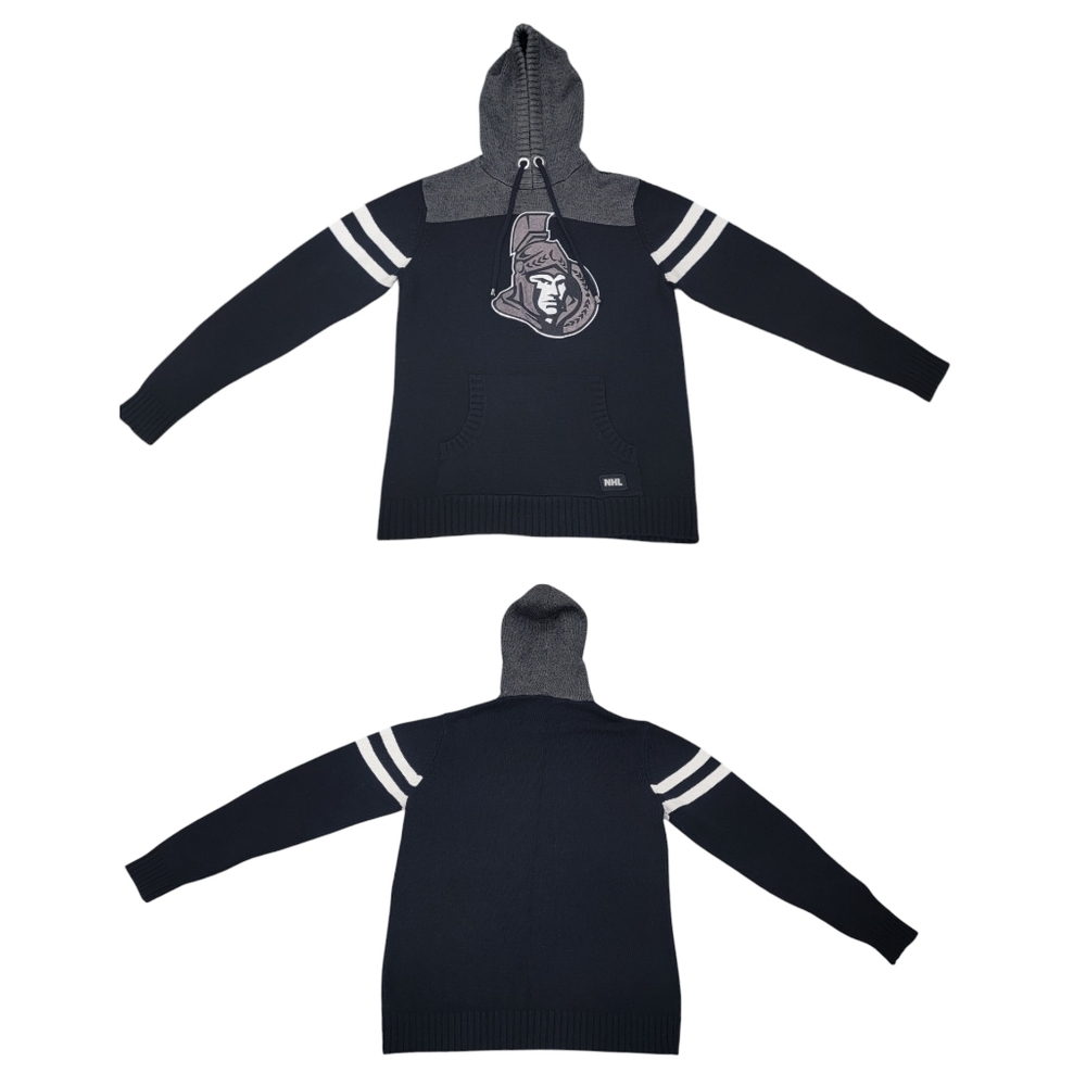 NHL by ILANCO Ottawa Senators Knit Hoodie Black Sens Pullover Sweater Me… - Picture 13 of 16